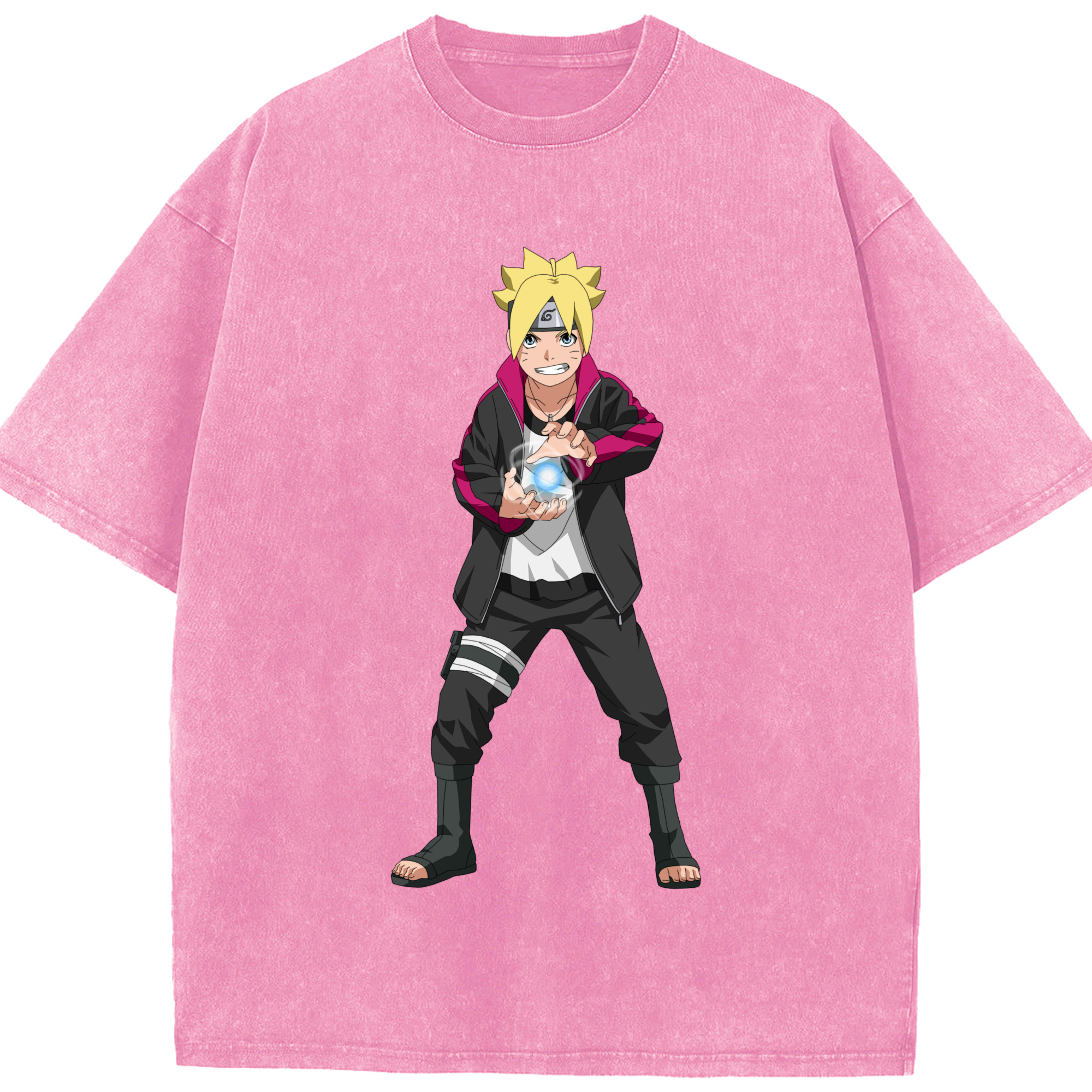 （画像用） NARUTO -ナルト- うずまき ボルト Uzumaki Boruto 綿100% ヴィンテージ風 半袖Tシャツ（フロントプリント）